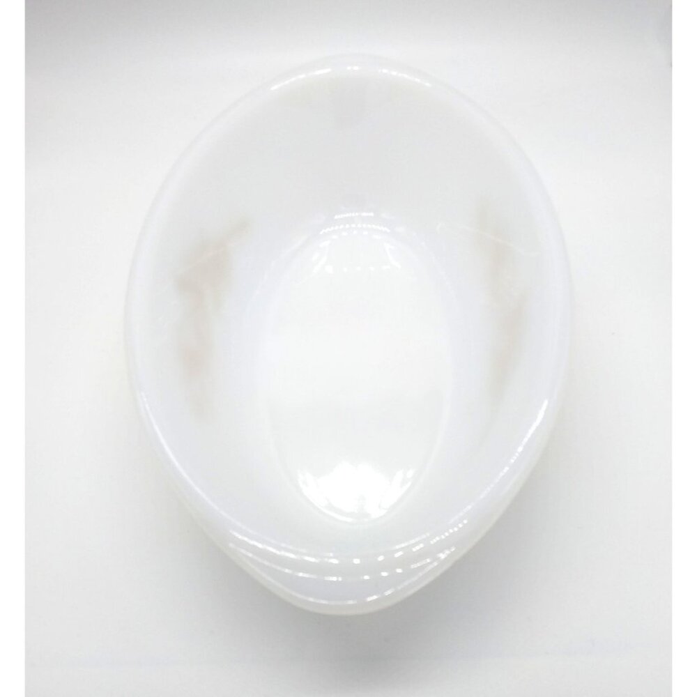 Vintage Glasbake J-235 1Qt White Milk Glass Oval Casserole dish